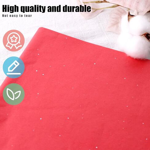 Koogel 120 Sheets White Glitter Tissue Paper, 20"x14" Tissue Paper with Glitter Sparkle Gift Wrapping Tissue Paper for Wedding Birthday DIY Project in Saudi Arabia