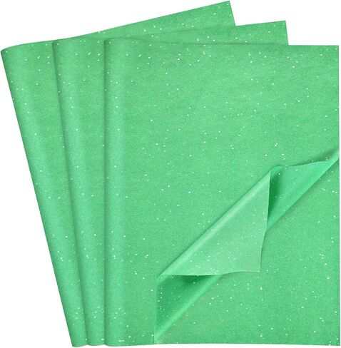 Koogel 120 Sheets White Glitter Tissue Paper, 20"x14" Tissue Paper with Glitter Sparkle Gift Wrapping Tissue Paper for Wedding Birthday DIY Project in Saudi Arabia