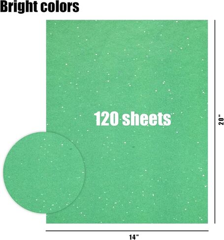 Koogel 120 Sheets White Glitter Tissue Paper, 20"x14" Tissue Paper with Glitter Sparkle Gift Wrapping Tissue Paper for Wedding Birthday DIY Project in Saudi Arabia