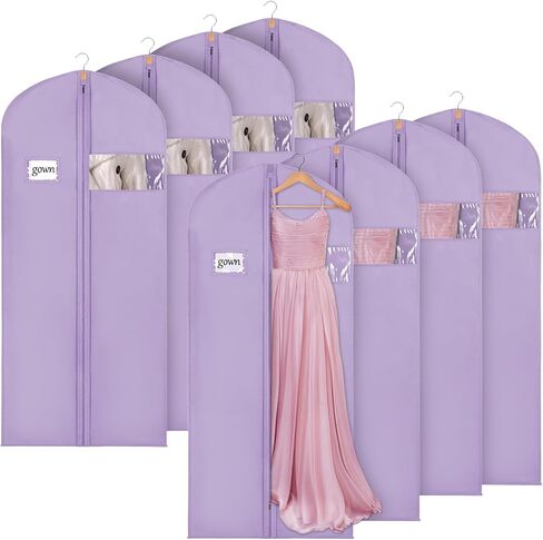 Syeeiex 40" Suit Bag, Set of 8 Garment Bags for Hanging Clothes, Suit Bags for Closet Storage, Suit Cover Bags, Garment Bags for Suits, T-shirts, Jackets, Coats, Business Wear (Black) in Saudi Arabia