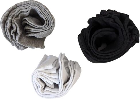 No Show Socks for Men, 9 Pairs, Athletic Ankle Socks, White, Black, Grey, Medium, Black/White/Gray in Saudi Arabia