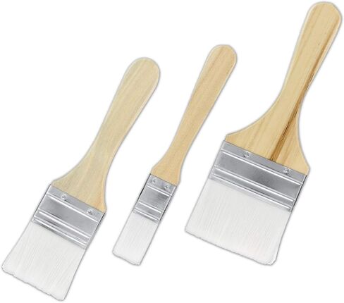 3 Pack of Variety Size Synthetic Bristle Paint, Chip and Utility Paint Brushes for Paint, Stains, Varnishes, Glues, and Gesso in Saudi Arabia