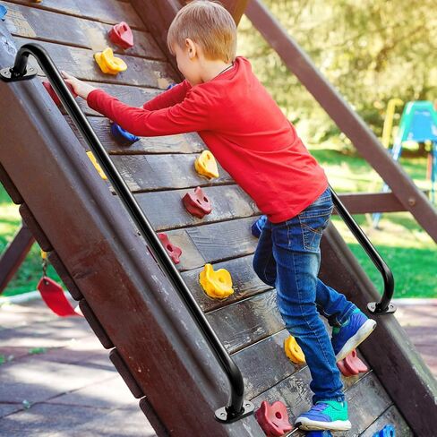 Lounsweer 4 Pack 37 Inch Playhouse Ladder Handle Black Monkey Bars Metal Safety Handles Grab Handle Bars for Kids Playground Accessories for Outdoor Games Backyard Ladder House Tree House in Saudi Arabia