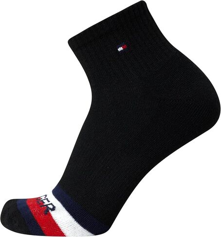 Tommy Hilfiger Mens Athletic Socks Cushion Quarter Cut Ankle Socks (6 Pack), Size 7-12, White Assorted in Saudi Arabia