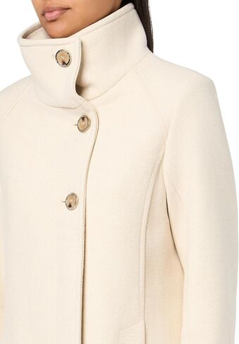Kenneth Cole Women's Classic Wool Walker W Three Button Stand Collar and Back Belt Detail in Saudi Arabia