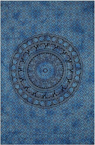 Marubhumi Tapestry Wall hangings Black and White Hippie Mandala Tapestry Wall Art Collage Dorm Beach Throw Bohemian Tapestry Wall Decor Boho Bedspread (Queen 85 x 90 Inch, Purple Dye) in Saudi Arabia