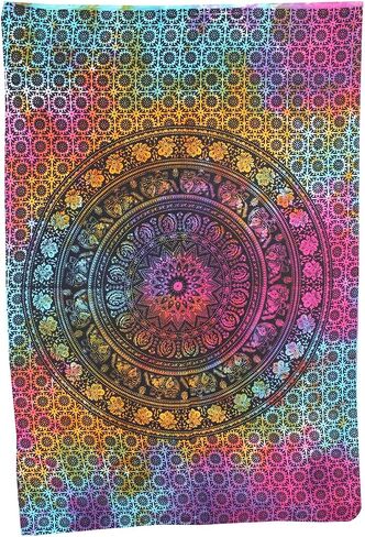 Marubhumi Tapestry Wall hangings Black and White Hippie Mandala Tapestry Wall Art Collage Dorm Beach Throw Bohemian Tapestry Wall Decor Boho Bedspread (Queen 85 x 90 Inch, Purple Dye) in Saudi Arabia