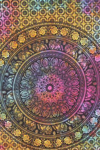 Marubhumi Tapestry Wall hangings Black and White Hippie Mandala Tapestry Wall Art Collage Dorm Beach Throw Bohemian Tapestry Wall Decor Boho Bedspread (Queen 85 x 90 Inch, Purple Dye) in Saudi Arabia