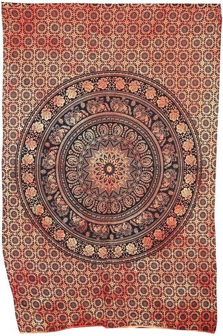 Marubhumi Tapestry Wall hangings Black and White Hippie Mandala Tapestry Wall Art Collage Dorm Beach Throw Bohemian Tapestry Wall Decor Boho Bedspread (Queen 85 x 90 Inch, Purple Dye) in Saudi Arabia