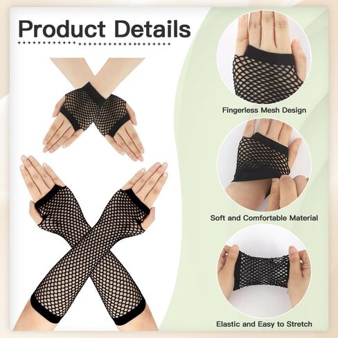 Fishnet Gloves Fingerless Fish Net Arm Sleeves Costume Accessories Women Girls Fingerless Mesh Gloves Halloween in Saudi Arabia