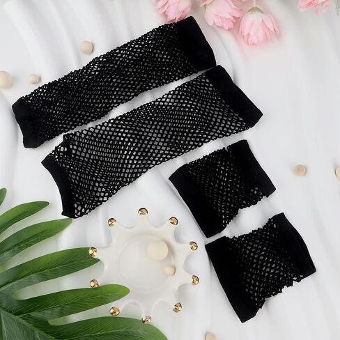 Fishnet Gloves Fingerless Fish Net Arm Sleeves Costume Accessories Women Girls Fingerless Mesh Gloves Halloween in Saudi Arabia