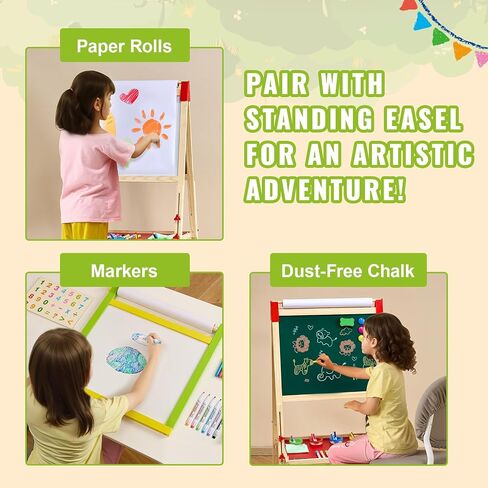 VEVOR Easel Accessory Set, 32 PCS Kid's Art Easel Painting Kit Including Chalks, Dry-Erase Markers & Paper Rolls, Supplies Set for Standing Art Easel, Painting Accessories for Toddlers Boys and Girls in Saudi Arabia