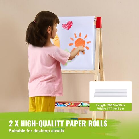 VEVOR Easel Accessory Set, 32 PCS Kid's Art Easel Painting Kit Including Chalks, Dry-Erase Markers & Paper Rolls, Supplies Set for Standing Art Easel, Painting Accessories for Toddlers Boys and Girls in Saudi Arabia