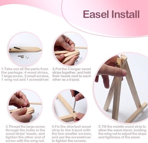 SupaDiya مؤطرة مع حامل 4 عبوات طلاء يدوي بالأرقام، مجموعة من الألوان المائية من الأكريليك سهلة الرسم على القماش على القماش مع حامل لديكور جدار المنزل والهدايا, 7.8x11.8inch in Kuwait