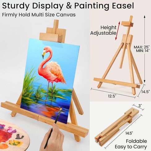 ARTALLY Acrylic Paint Set for Adults & Kids, 62 Pcs Canvas Painting Kits, 32 Colors Acrylic Paint (22ML),Table Easel,Brushes,Canvas, Art Painting Supplies Kit for Students,Artists,Beginners in Kuwait