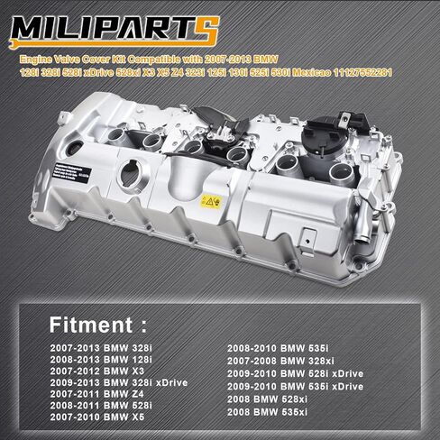 Upgrade Aluminum Valve Covers Compatible with N51 N52 3.0L BMW 128I 323I 328I 328XI X3 X5 Z4 2007-2013 Replace 11127552281 11127552280 in Saudi Arabia