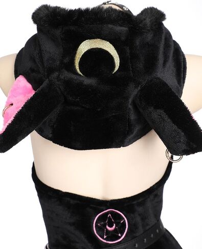 MEOWCOS Onesie Pajamas Bodysuit قطعة واحدة للهالوين زي تنكري قطيفة بقلنسوة مع ذيل حزام in Kuwait