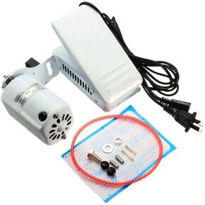 FW Sewing Machine Motor Kit with Foot Pedal & Belt - 110 Volt, 100 Watt for Imported & Domestic Home Sewing Machines (Black)