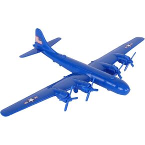 TimMee WW2 B-29 Superfortress Bomber Plane - Silver-Gray Plastic Army Men Aircraft
