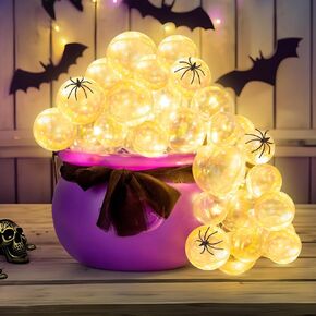 Halloween Decorations Indoor,DIY Bubbling Cauldron Set,Black Plastic Halloween Cauldron,Easy&Fun Hocus Pocus Party Decoration,Black Cauldron Pot for Halloween Kitchen Room Party Table Decor (BLACK)