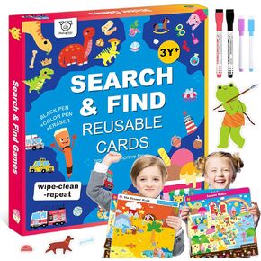 Preschool Learning Activities - Search and Find Books for Kids 3, 4, 5, 6, Reusable Game 16 Themes Toddlers Educational Toys Art and Craft Supplies Gift for Boy Girl Ages 3+ Years Old