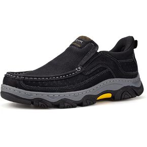 UPIShi Men's Hands Free Slip On Walking Leather Loafers Slip-ins Work Office Dress Casual Outdoor Lightweight Cushioning Shoes