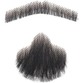 Fake Beard Full Hand Tied Lace Fake Mustache Goatee Realistic Makeup for Halloween or Other Funny Cosplay Costume