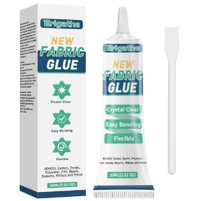 Fabric Glue Permanent, Fabric Glue for Clothing, Liquid Stitch Fabric Glue, Fabric Adhesive for Clothing, Patches, Cotton, Flannel, Denim, Leather, Polyester and Doll Repair