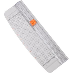 A4 Paper Cutter,Portable Paper Trimmer，12 Inch Paper Slicer Scrapbooking Tool with Automatic Security Safeguard and Side Ruler for Craft Paper, Coupon, Label and Cardstock（White）