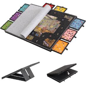 لوحة ألغاز قابلة للإمالة من Lavievert مكونة من 2000 قطعة مع 8 أدراج ملونة وغطاء، لوحة ألغاز من اللباد خفيفة الوزن قابلة للتعديل مع حامل مدمج، طاولة أحجية الصور المقطوعة قابلة للطي والمحمولة مع مساحة تخزين للبالغين in Kuwait