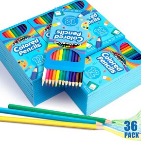 Jumlys 432 Count Colored Pencils Bulk, 36 Packs Pre-sharpened Coloring Pencils for Kids in 12 Colors, Bulk School Supplies for Teachers, Ideal Back to School Supplies & Classroom Prizes