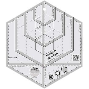 Creative Grids Hexagon Trim Tool Quilt Ruler - CGRJAW4