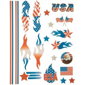 Patriotic Derby Car Dry Decals for Derby Racer 1 Sheet - 20 Patriotic Pieces