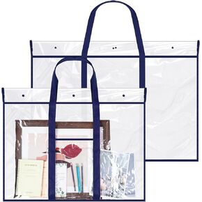 Windyun 2 Pcs Large Poster Storage Bag 48 x 36 Inches 31.5 x 25.5 Inches Bulletin Board Holder Classroom Organization and Storage Poster Storage Container Art Portfolio Case(Blue)