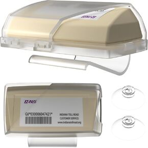 2024 Upgraded EZ-Pass Holder - Strong Suction Cup Mount for Windshield，for Sun Visor - Secure iPass Transponder Holder (1)（Not Included: Transponder）