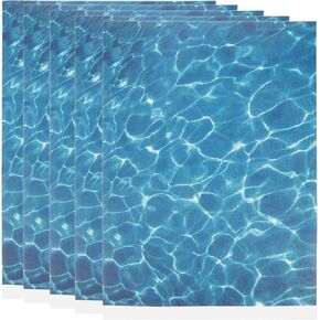 VILLCASE Ripple Water Sheet, 5 Sheets Self Adhesive Coated Paper Water Ripples Sticker, Pearlescent Ripple Stream Plastic Sheet Miniature Lake River Diorama Scene Scenery for Home Decor