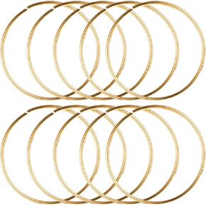 Mabor 10 Pcs 3 Inch Metal Rings for Craft Gold Hoops Floral Macrame Hoops Rings for DIY Crafts Macrame Dream Catcher Supplies(Gold)