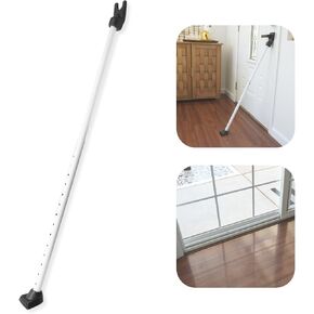 SECURITYMAN 2-in-1 Door Security Bar & Sliding Door Security Bar - Door Jammer Constructed of High Grade Iron - Black Door Stoppers Security Bar