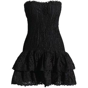 YELLOOP Vintage Dress for Women Y2k Dresses Tube Dress for Women Strapless Dress for Women Going Out Dresses