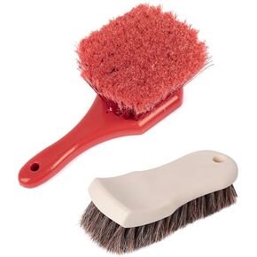 Car Detail Brush Set (Black) 3pcs/Set for Wheel Care, Detail Brush, tire Brush (Hard Brush), Wheel polishing Sponge Ball. Suitable for tire Maintenance and Care