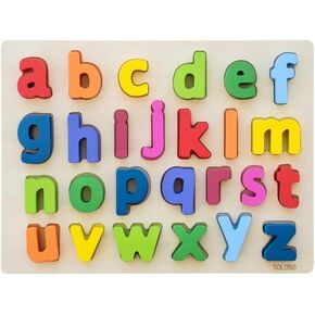 Lowercase Wooden Alphabet Puzzle for Learning Through Play Toys - ABC Learning, ABC Puzzle, Letter Recognition, ABC Puzzles for Kids Ages 3 and up, Ideal Kindergarten Classroom