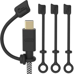 Cozy USB Caps for USB-C Cables with Dust Protection, Tether, Protects During Travel, Portable, Designed by Cozy (USB-C - Black - 10 Pack)