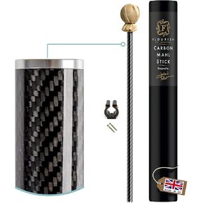 THE CARBON FIBER MAHL STICK- 3x lighter than most aluminium mahl sticks. 7 year warranty included. (1 piece MINI- 16.5in)