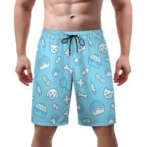 Mens Skull Swim Trunks Quick Dry Swim Beach Shorts with Mesh Lining XS-3XL
