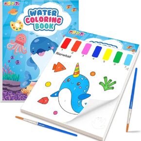 pigipigi Paint with Water Coloring Books: Mess Free Watercolor Painting Kit Arts and Crafts for Kids Ages 4 5 6 7 8 Years Old Travel Activities Birthday Christmas Toy Gift - Sea World