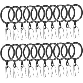 uxcell 28pcs 1.2-Inch Inner Diameter Metal Curtain Hook Rings Copper Drapery Eyelet Sliding Curtain Rings with Pin-on Drapery Hook Curtain Hooks