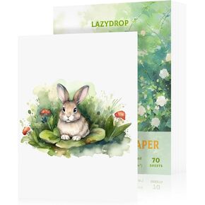 Lazydrop Watercolor Paper 9x12 in 70 Sheets 250GSM White Cold Press Textured Painting Paper for Kids Students Artist Thick Gouache Blank
