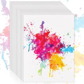 Augacage 120 Sheets 100% Cotton Watercolor Paper Bulk, 8.5" x 11" 140lb/300 GSM Cold Press Water Color Paper White Paint Paper Suitable for Kids Adult Watercolor Drawing