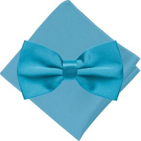 trilece Mens Solid Color Formal Pre Tied Bow Ties and Pocket Square Sets - Mens Bowties Bow Tie Sets