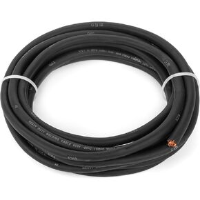 EWCS 2 Gauge Premium Extra Flexible Welding Cable 600 VOLT - Black - 25 Feet - Made in The USA